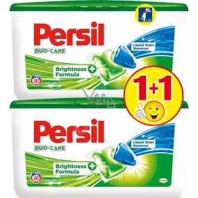 Persil Duo-Caps Regelmäßige universelle Gelkapseln zum Waschen von weißer und permanenter Farbwäsche in 2 x 30 Dosen