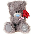 Ich zu dir Teddybär mit einer Rose 14,5 cm