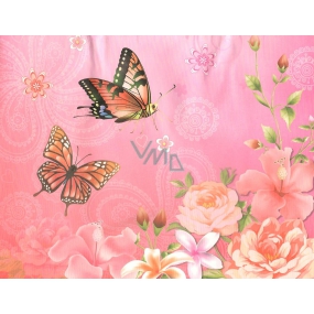 Nekupto Geschenk Kraftbeutel 23 x 18 x 10 cm rosa Schmetterlinge, Blumen