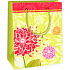 Ditipo Geschenk Papiertüte 11,4 x 6,4 x 14,6 cm hellgrüne rote Blüten