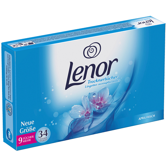 Lenor Aprilfrisch Servietten für Wäschetrockner 34 Stück