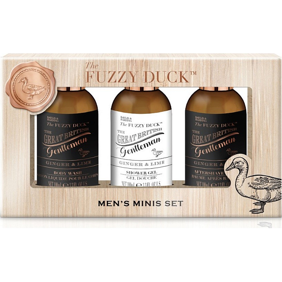 Baylis & Harding Men Ginger and Lime Reinigungsgel für Körper und Haar 100 ml + Duschgel 100 ml + Aftershave Balsam 100 ml, Kosmetikset