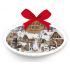 Nekupto Keramik Ornament oval Josef Lada Winterlandschaft 5 x 9 x 0,5 cm