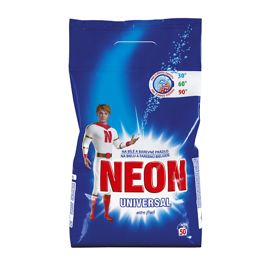 Neon Universal Frisches Waschpulver zum Waschen von weißer und farbiger Wäsche 50 Dosen von 3 kg