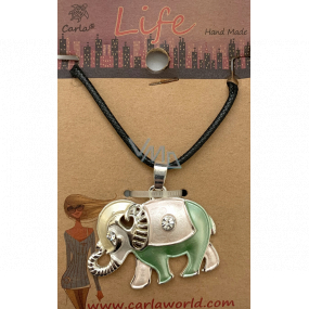 Albi Jewellery Halskette Kordel schwarzer Elefant 1 Stück