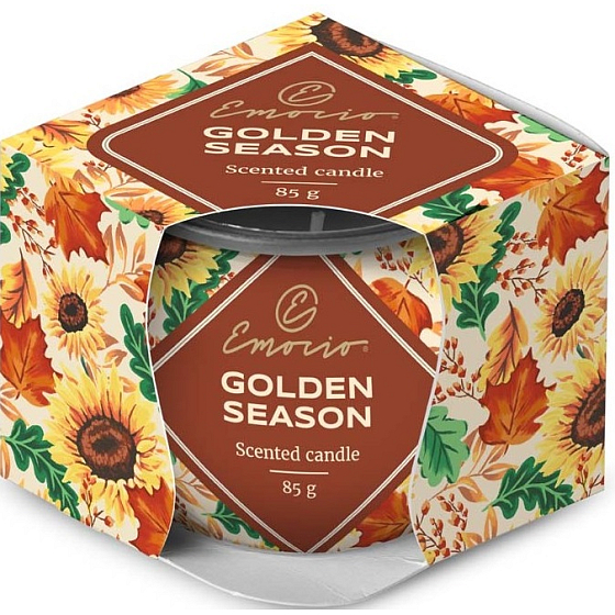 Emocio Dekor Golden Season Duftkerze Glas 70 x 62 mm 85 g