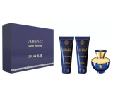 Versace Dylan Blue pour Femme Eau de Parfum 50 ml + Körperlotion 50 ml + Duschgel 50 ml, Geschenkset für Frauen