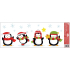 Fensterfolie ohne Kleber farbig Pinguine mit Glitzerflocken 60 x 22,5 cm