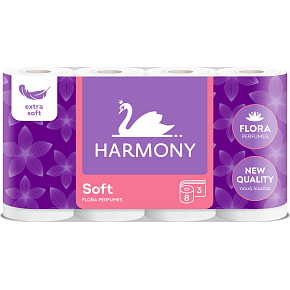 Harmony Soft Flora 3-lagiges Toilettenpapier, 8 Rollen, 17,5 m Rolle Harmony Soft Flora 3-lagiges Toilettenpapier, 8 Rollen, 17,5 m Rolle