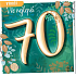 Nekupto Karte 70 Jahre Jubiläum 150 x 150 mm Happy Birthday blau