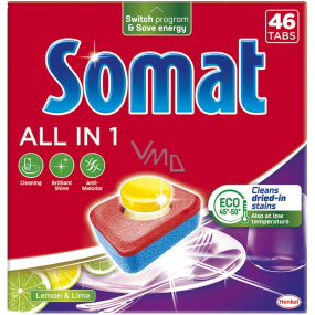 Somat All in 1 Zitrone & Limette Geschirrspültabletten 46 Stück