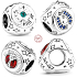 Charms Sterling Silber 925 Vierblättriges Kleeblatt, Hufeisen und Marienkäfer 3in1, Glücksarmband Bead