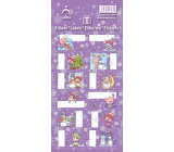 Weihnachtsetiketten Weihnachtsetiketten Geschenkaufkleber Schweinchen und Baum, lila Blatt 12 Etiketten