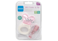 Mam Mini Cooler & Clip leichter Beißring mit Kühlteil und Gurt für Babys ab 2 Monaten Rosa