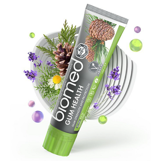 Biomed Gum Health fluoridfreie Zahnpasta aus Wegerich, Birkenblättern, Espe und Vitamin E zur Beruhigung und Stärkung des Zahnfleisches 100 g