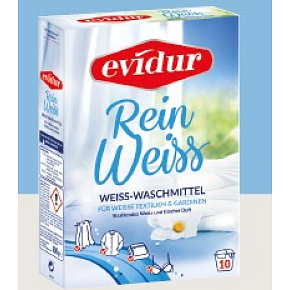 Evidur Gardinen Reinweiss – Waschpulver für weiße Vorhänge 600 g