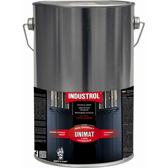 INDUSTROL Unimat Deckfarbe für Holz und Metall S2075, 1999 schwarz, 4 l