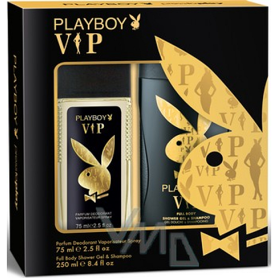 Playboy Vip for Him parfümiertes Deodorantglas für Männer 75 ml + Duschgel 250 ml, Kosmetikset