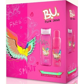BU Free Spirit Duschgel 250 ml + Deodorant Spray 150 ml, Geschenkset für Frauen