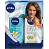 Nivea Hawaiian Flower & Oil Duschgel 250 ml + Pure & Natural pflegende Körperlotion für sehr trockene Haut 250 ml, für Frauen Kosmetikset