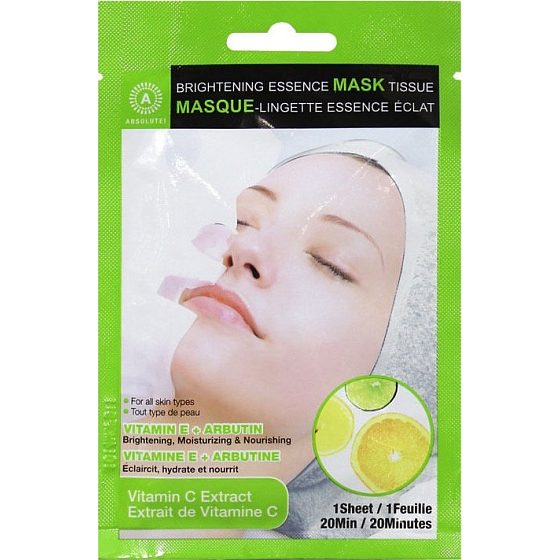 Absolute New York Aufhellende Essenz Gewebe Vitamin C Extrakt Gesichtsmaske Serviette 1 Stück