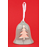 Graue Keramikglocke mit Baum und Flocken 8,5 cm