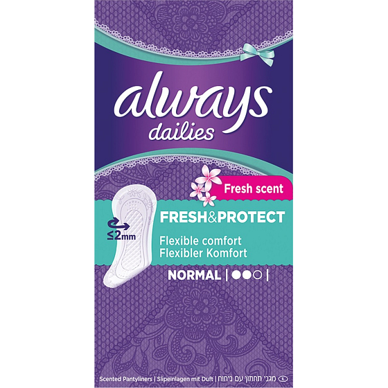 Always Dailies Fresh & Protect Fresh Scent Normal mit sanftem Duft Slipeinlagen 30 Stück