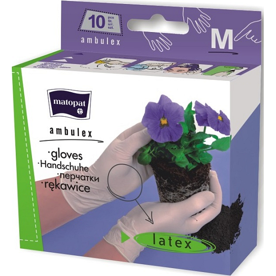 Matopat Ambulex Latex Puderhandschuhe Größe M Box 10 Stück