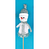 Schneemann Figur weiße Aussparung 8 cm + Spieße