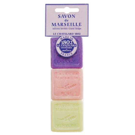 Le Chatelard Lavendel, Rose, Verbena Toilettenseife 3 x 30 g, Kosmetikset