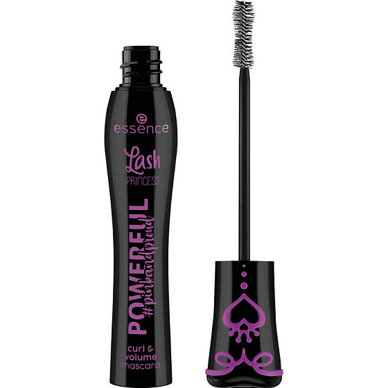 Essence Pinkandproud Leistungsstarke Lash Princess Curl & Volume Mascara Verlängerung und Volumen Mascara Schwarz 12 ml
