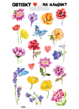 Bogenabziehbilder für Steine Blumen und Schmetterlinge 17 x 9,5 cm