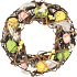 Weidenkranz Ostern rosa-gelb-grüne Eier 24 cm
