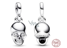 Charms Sterling Silber 925 Totenkopf - Mini Medaillon, Halloween Armband Anhänger