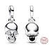Charms Sterling Silber 925 Totenkopf - Mini Medaillon, Halloween Armband Anhänger