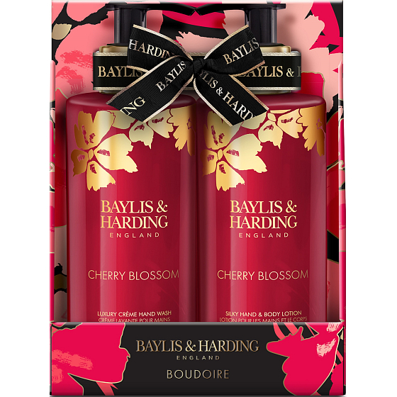 Baylis & Harding Kirschblüten Flüssigseife 300 ml + Hand- und Körperlotion 300 ml, Kosmetikset für Frauen