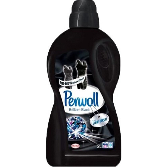 Perwoll Brilliant Black Waschgel stellt eine intensive schwarze Farbe wieder her und schützt vor Formverlust 2 l