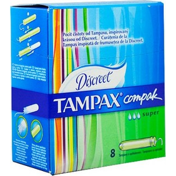 Tampax Compak Super Damentampons mit 8-teiligem Applikator