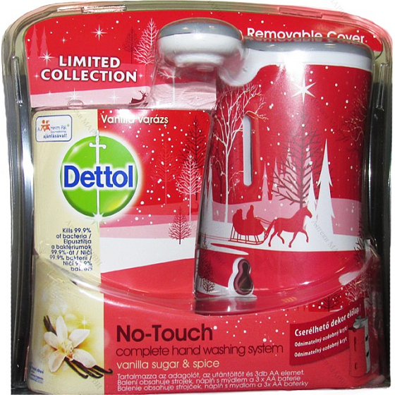 Dettol Vanilla Sugar & Spice berührungsloser Seifenspender und antibakterielle Seifenfüllung 250 ml