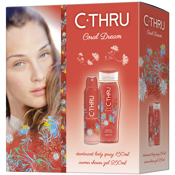 C-Thru Coral Dream Deodorant Spray für Frauen 150 ml + Duschgel 250 ml, Geschenkset