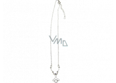Silberne Halskette mit silbernen Kristallen 40 cm