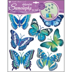 Kunststoff Wandaufkleber 3D Schmetterlinge blau 38 x 31 cm