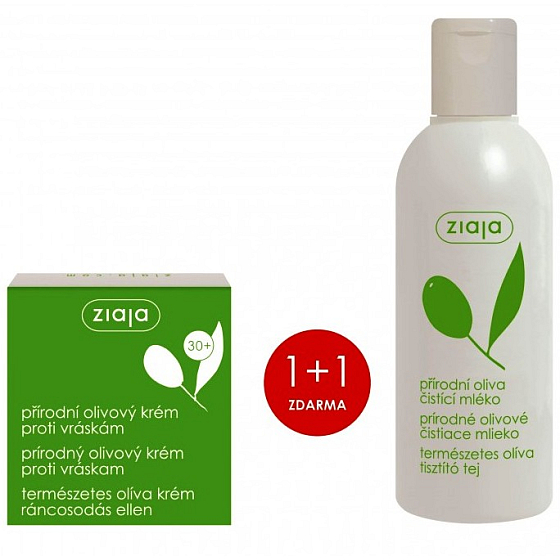 Ziaja Oliva Anti-Falten-Gesichtscreme 50 ml + Oliva Reinigungslotion 200 ml, Duopack