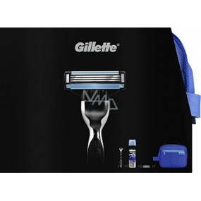 Gillette Mach3 Rasierer + Ersatzkopf 2 Stück + Complet Rasiergel 200 ml + Etui, Kosmetikset, für Männer
