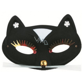 Maskenball Katze schwarz 17 cm