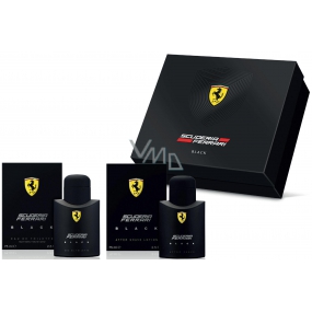 Ferrari Scuderia Schwarzes Eau de Toilette für Männer 75 ml + Aftershave 75 ml, Geschenkset