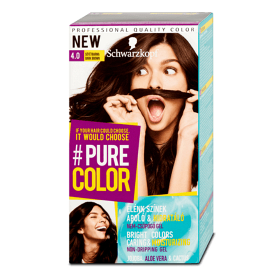 Schwarzkopf Pure Color Washout Haarfarbe 4.0 Dunkelbraun 60 ml