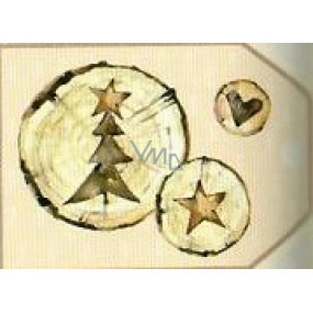 Nekupto Weihnachtsgeschenkkarten Baumstamm mit Baum, Stern und Herz 5,5 x 7,5 cm 6 Stück