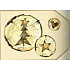 Nekupto Weihnachtsgeschenkkarten Baumstamm mit Baum, Stern und Herz 5,5 x 7,5 cm 6 Stück