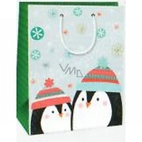 Ditipo Geschenkpapiertüte 26,4 x 13,6 x 32,7 cm Weihnachten - Pinguine